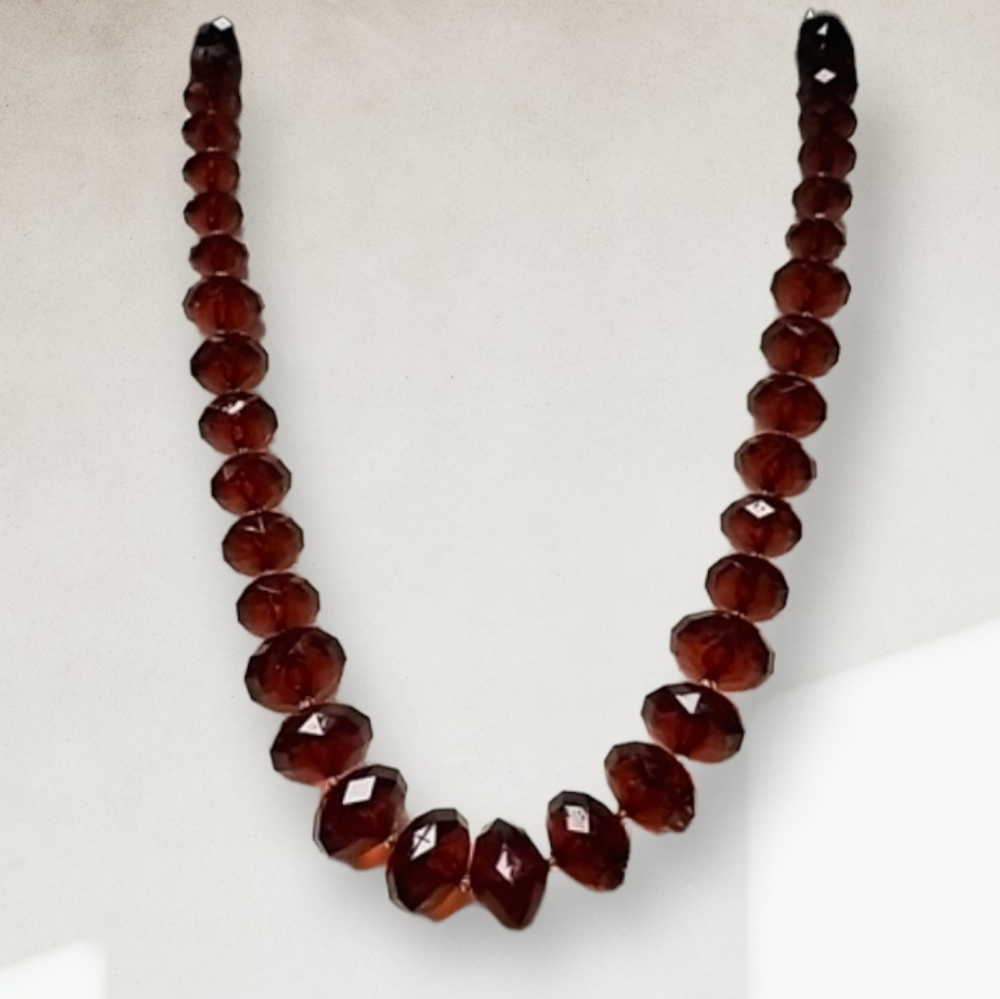 Joan Rivers Chunky Faceted Faux Amber Gold Tone Beaded Necklace